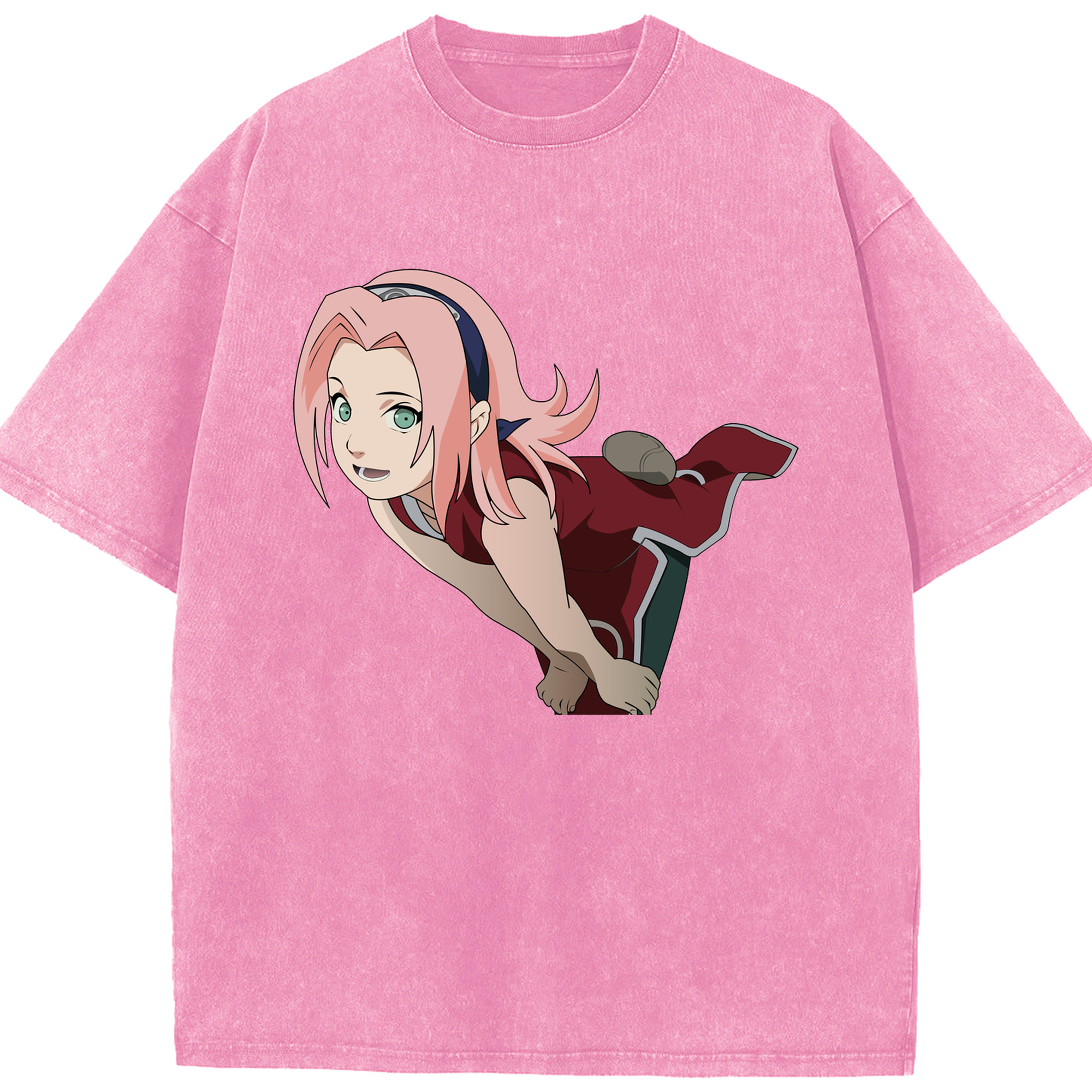 （画像用） NARUTO -ナルト- 春野サクラ Haruno Sakura 綿100% ヴィンテージ風 半袖Tシャツ（フロントプリント）